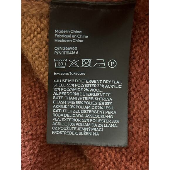 GUC H&M Burnt Orange Stripe Men's Crew Neck Sweater Pullover Size XL - Picture 4 of 5